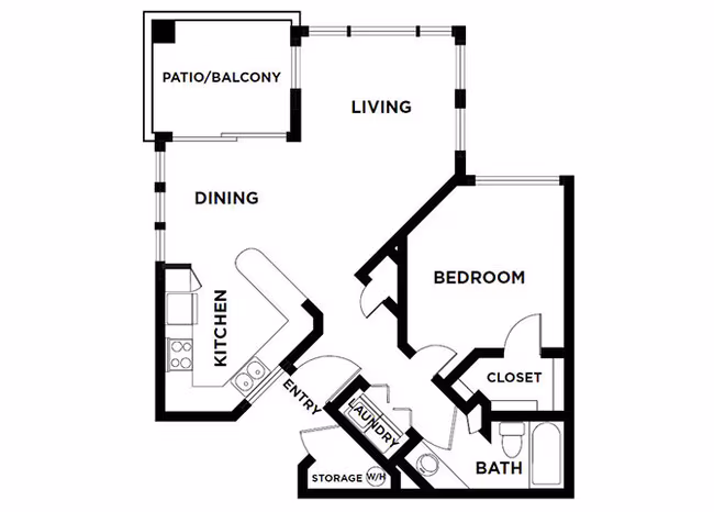 One Bedroom 03-308 03-308 floor plan